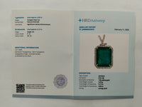 6.22 Ct Octagon Step Cut Natural Emerald 14K Gold Pendant