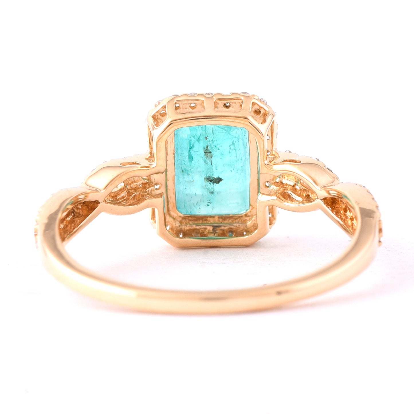 1.46 Ct Octagon Step Cut Natural Emerald 14K Gold Ring