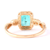 1.46 Ct Octagon Step Cut Natural Emerald 14K Gold Ring