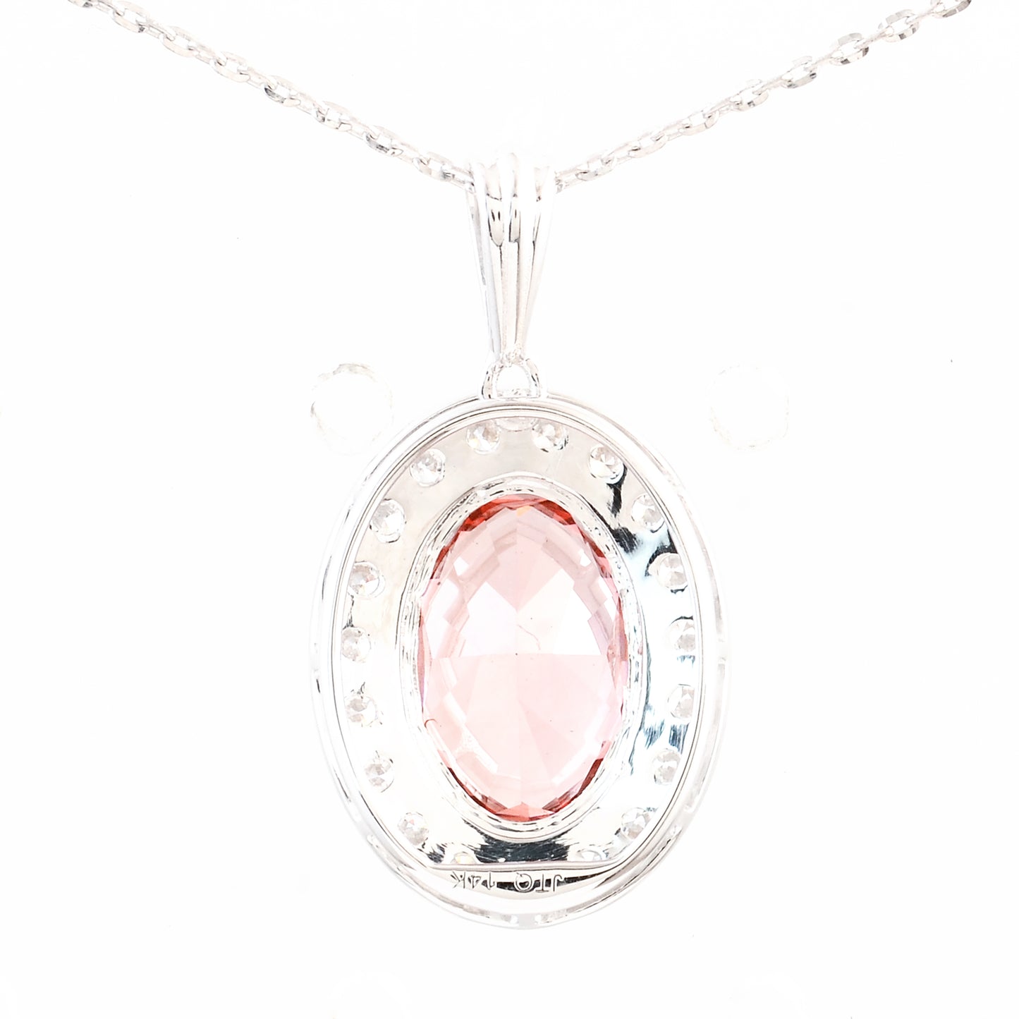 3.50 Carats Pink Lab Grown Diamond 14K Gold Pendant