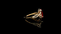 3.43 Ct Oval Lab Grown Ruby 14K Gold Ring