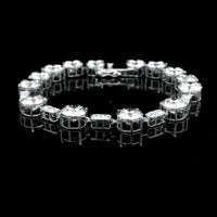 28.91 Ct Round Lab Grown Diamond 14K Gold Bracelet
