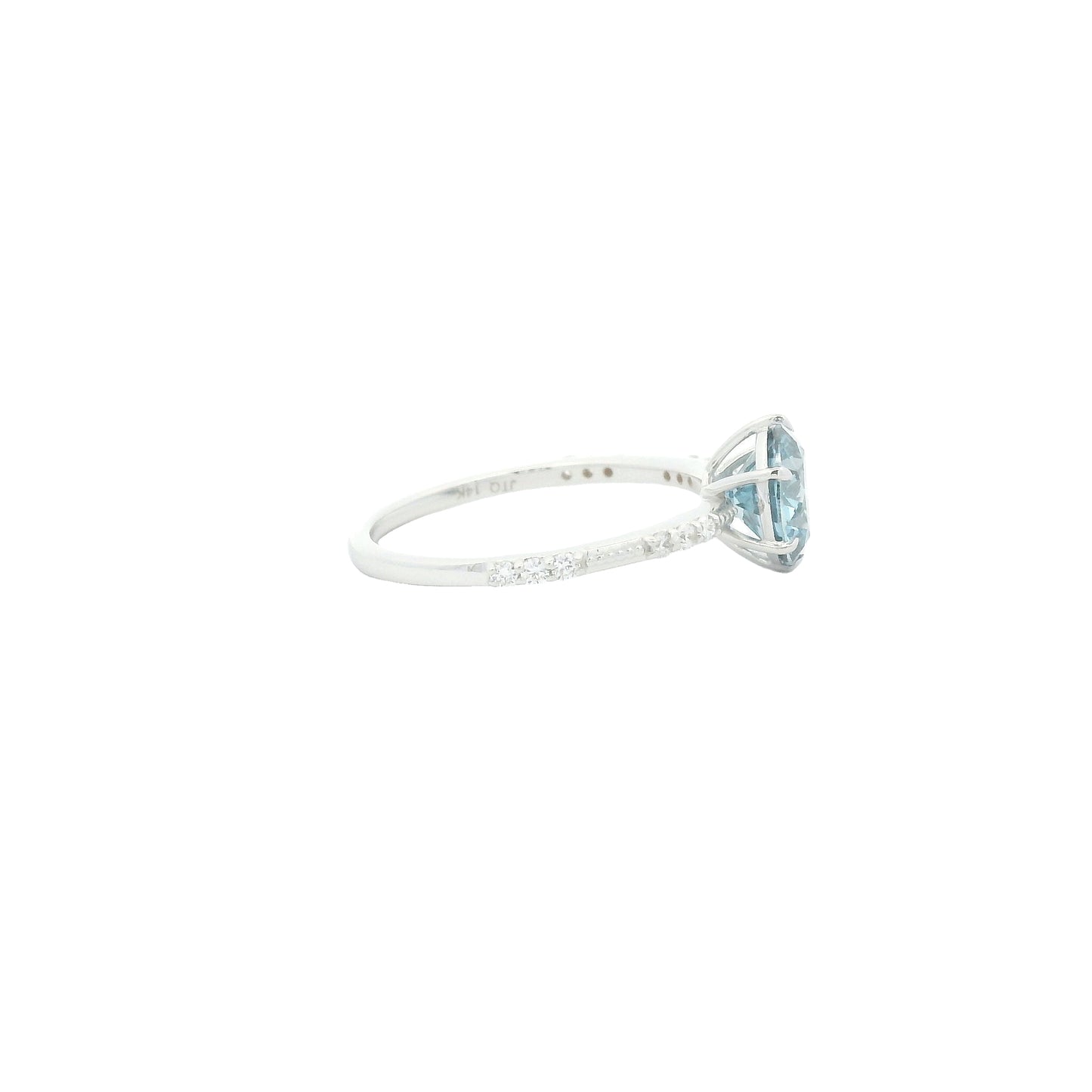 1.65 Carats Blue Lab Grown Diamond 14K Gold Ring