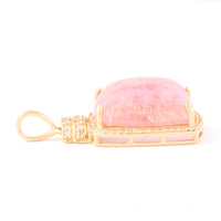 10.36 Ct Cushion Cabochon Cut Natural Tourmaline 14K Gold Pendant