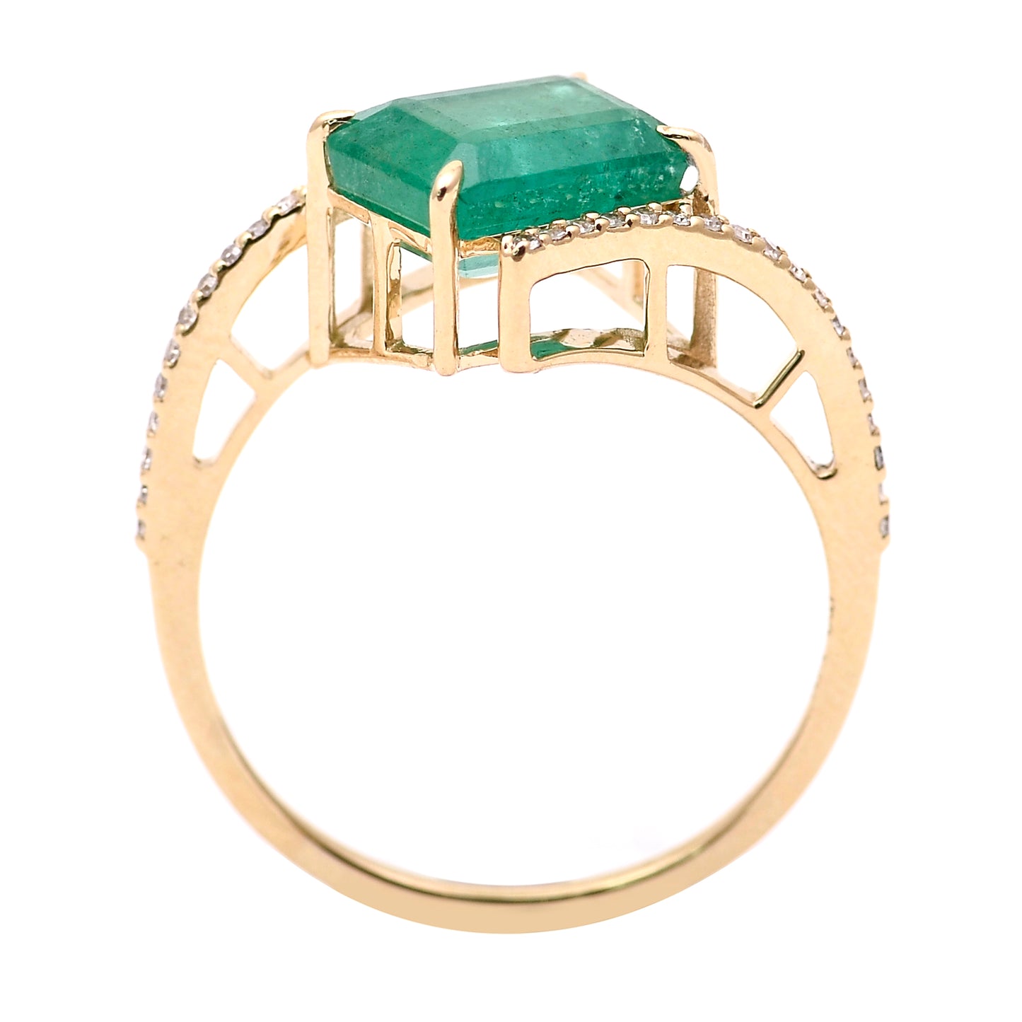 2.61 Ct Octagon Natural Emerald 14K Gold Ring