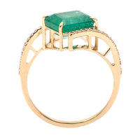 2.61 Ct Octagon Natural Emerald 14K Gold Ring