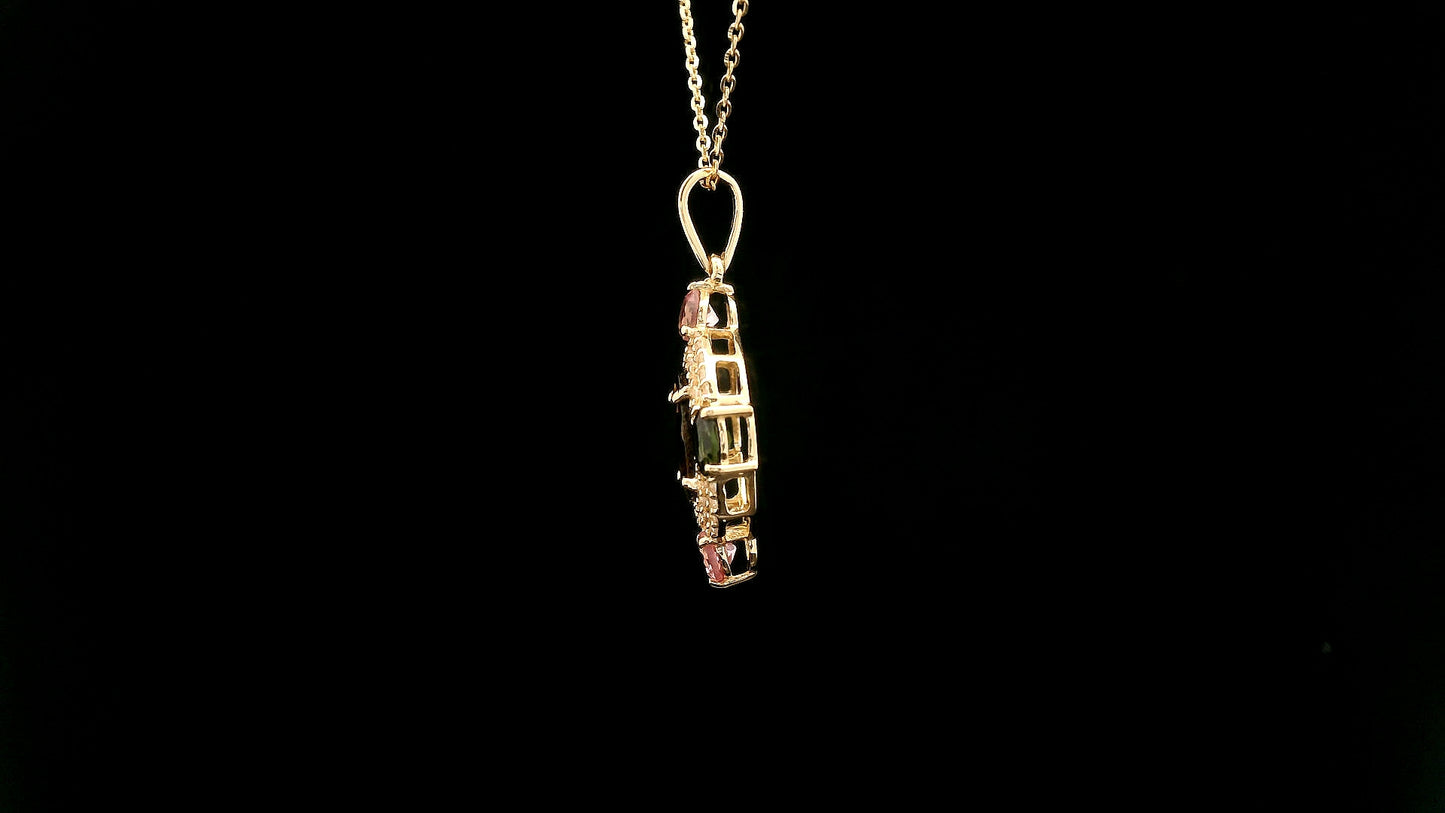 1.65 Ct Oval Tourmaline 14K Gold Pendant