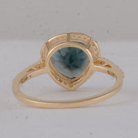 2.67 Ct Heart Tourmaline 9K Gold Ring