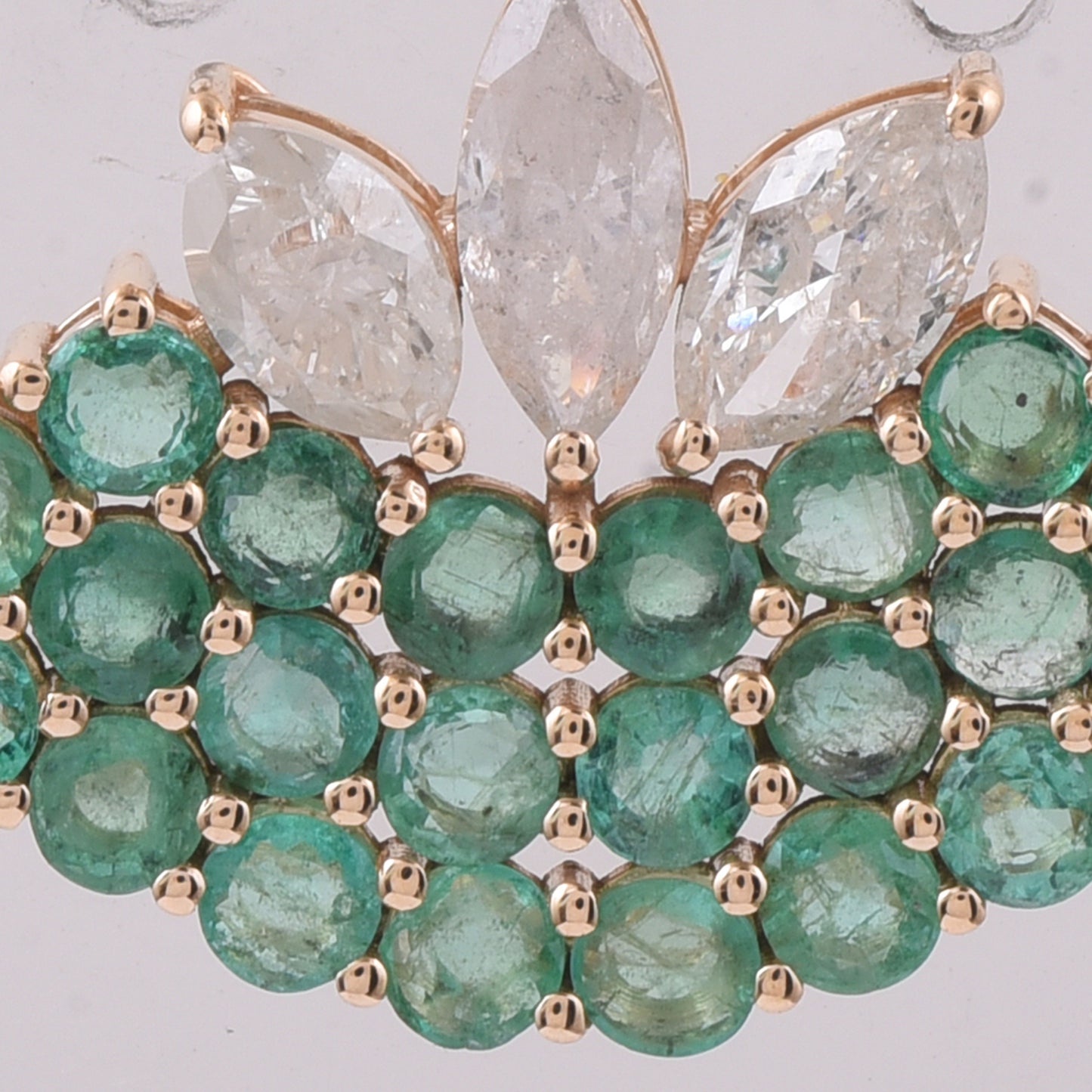 2.87 Ct Round Natural Emerald 14K Gold Pendant