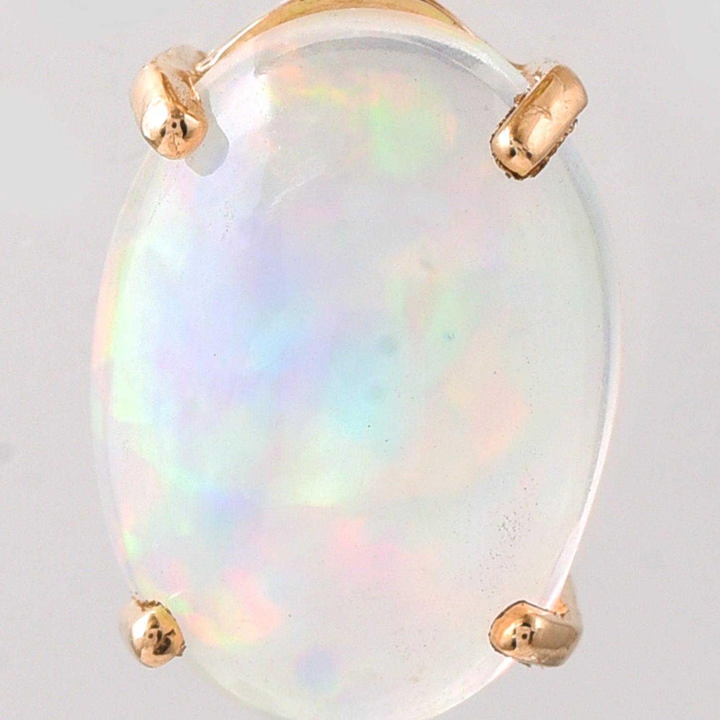 3.12 Ct Oval Cabochon Cut Natural Opal 14K Gold Pendant