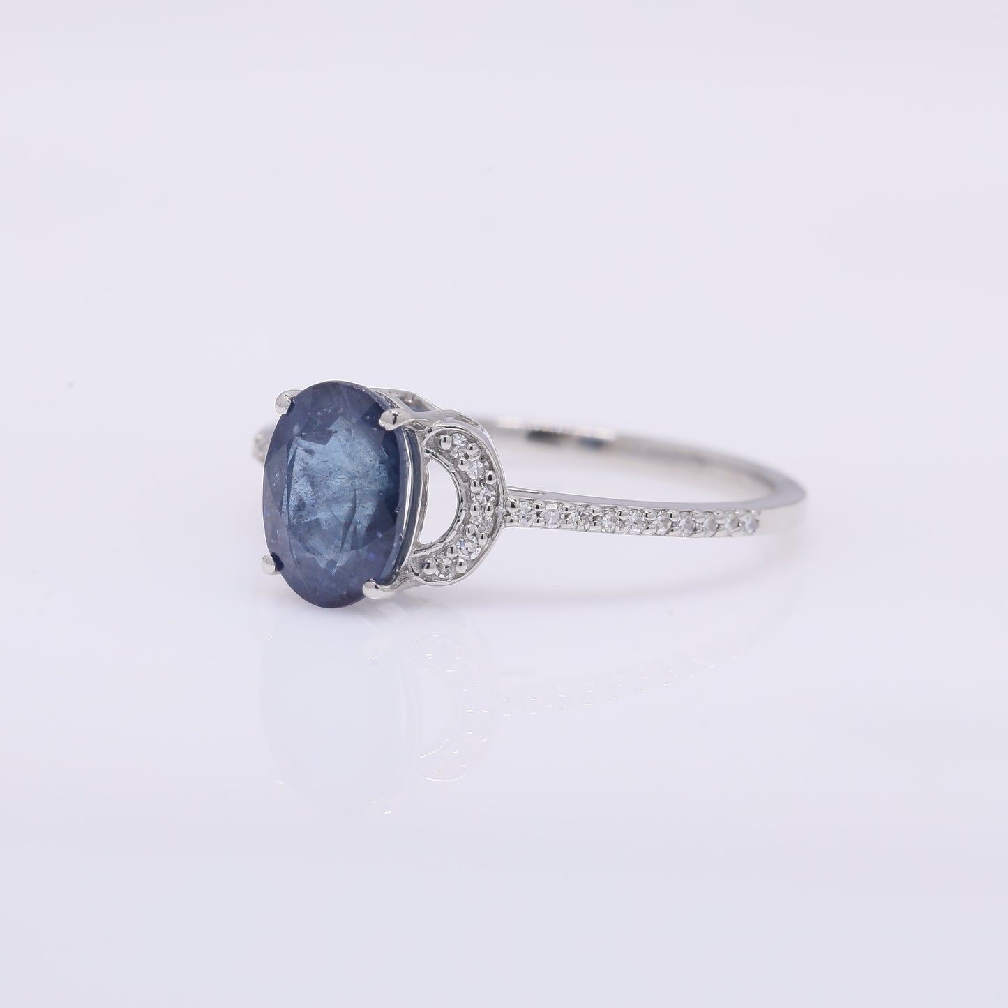 2.00 Ct Oval Mixed Cut Natural Sapphire 950 Platinum Ring