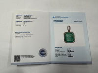 4.87 Ct Octagon Step Cut Natural Emerald 14K Gold Pendant