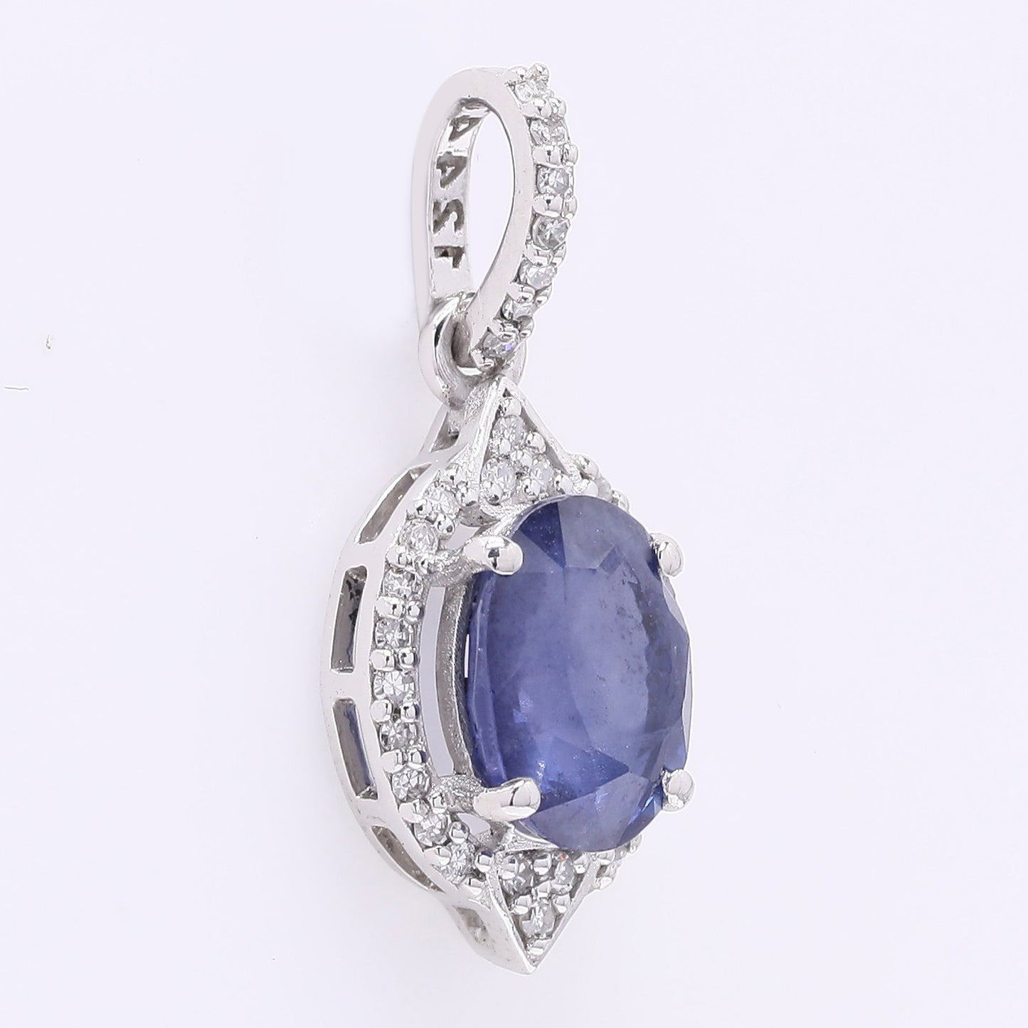 1.55 Ct Oval Mixed Cut Natural Sapphire 950 Platinum Pendant
