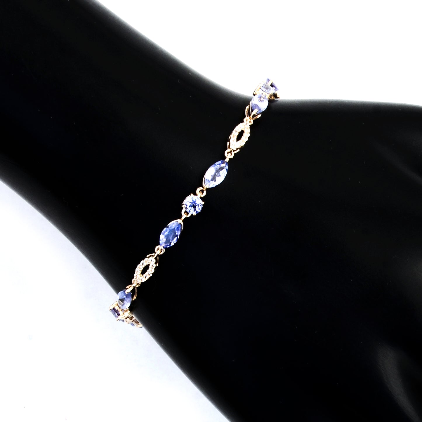 3.33 Ct Marquise Tanzanite 14K Gold Bracelet