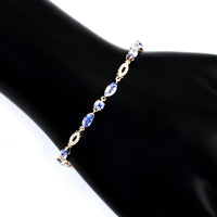 3.33 Ct Marquise Tanzanite 14K Gold Bracelet
