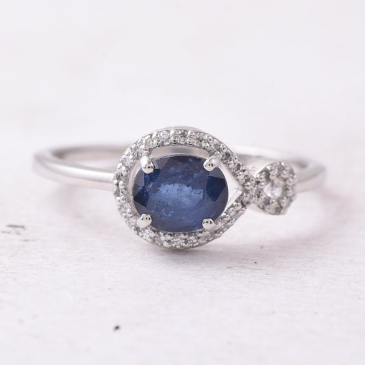 1.14 Ct Oval Mixed Cut Natural Sapphire 950 Platinum Ring