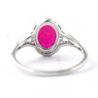 1.44 Ct Oval Mixed Cut Natural Ruby 950 Platinum Ring