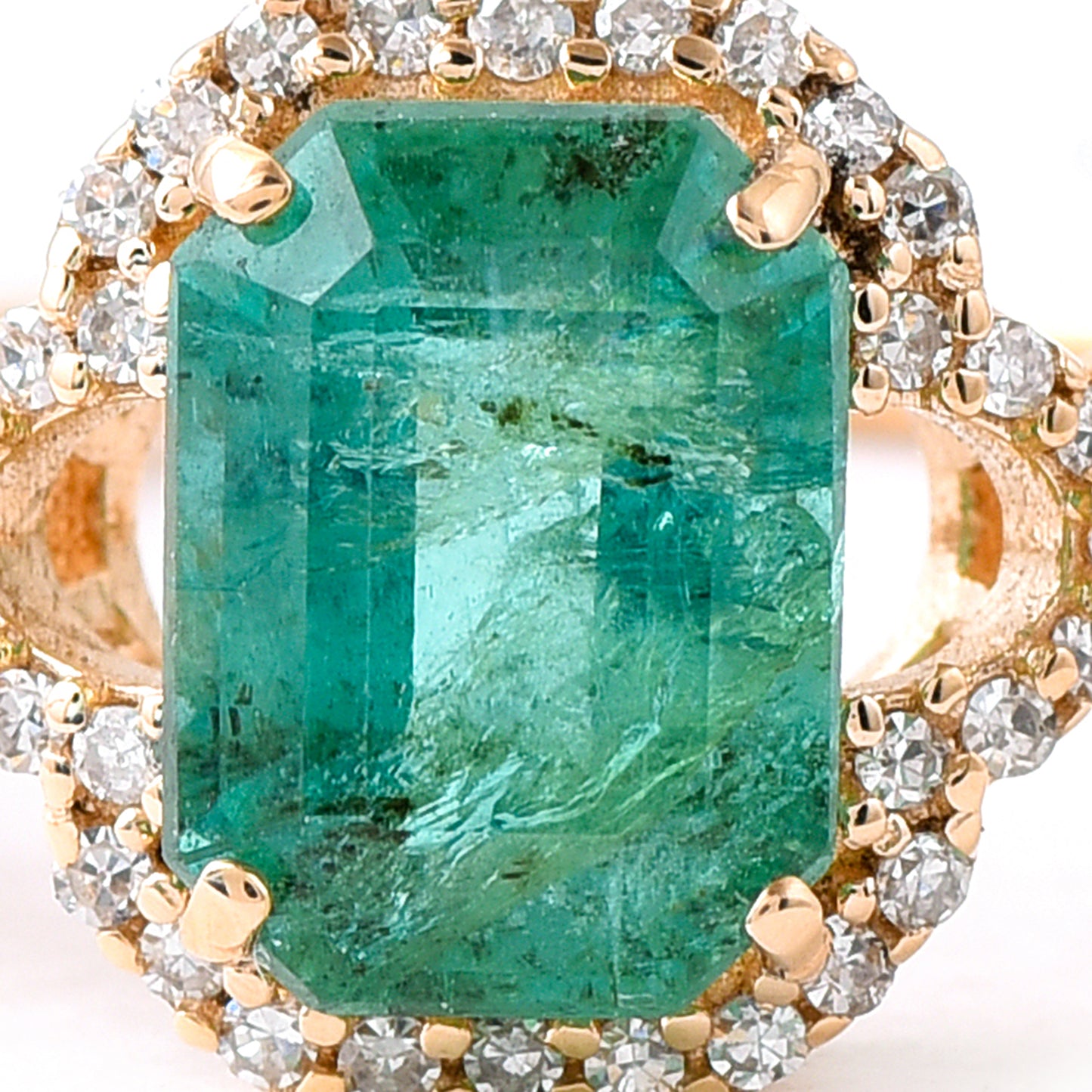 1.84 Ct Octagon Step Cut Natural Emerald 14K Gold Ring