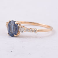 1.41 Ct Oval Natural Sapphire 14K Gold Ring
