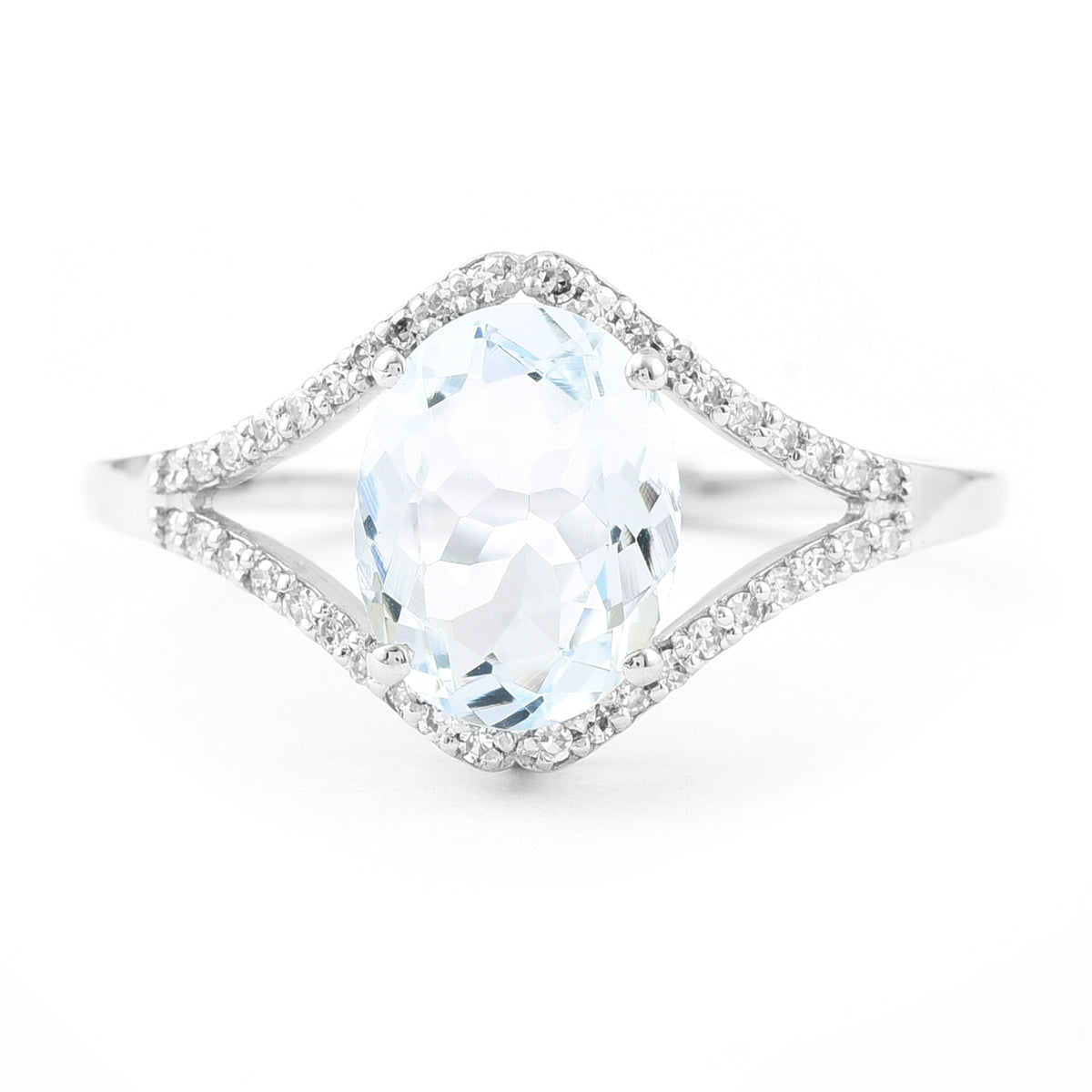 1.58 Ct Oval Mixed Cut Natural Aquamarine 950 Platinum Ring