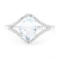 1.58 Ct Oval Mixed Cut Natural Aquamarine 950 Platinum Ring