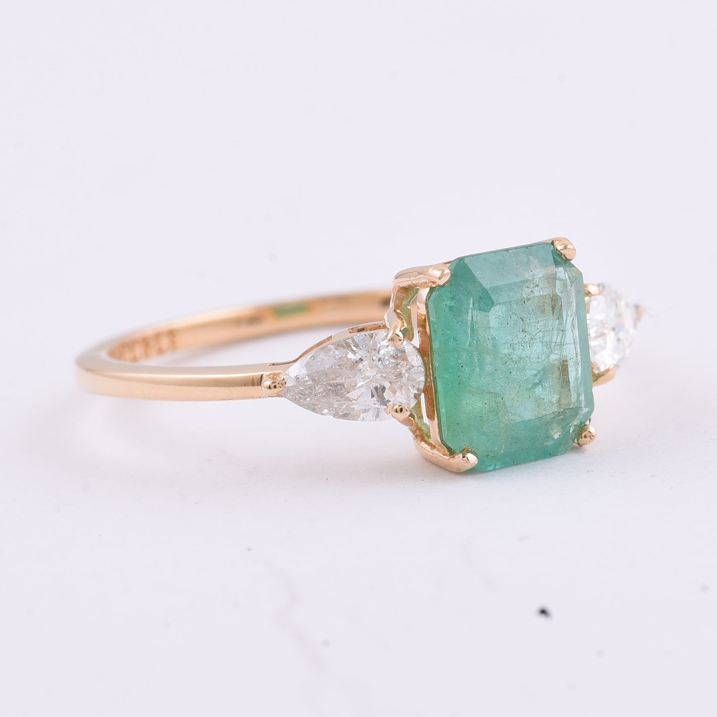 1.82 Ct Octagon Step Cut Natural Emerald 14K Gold Ring