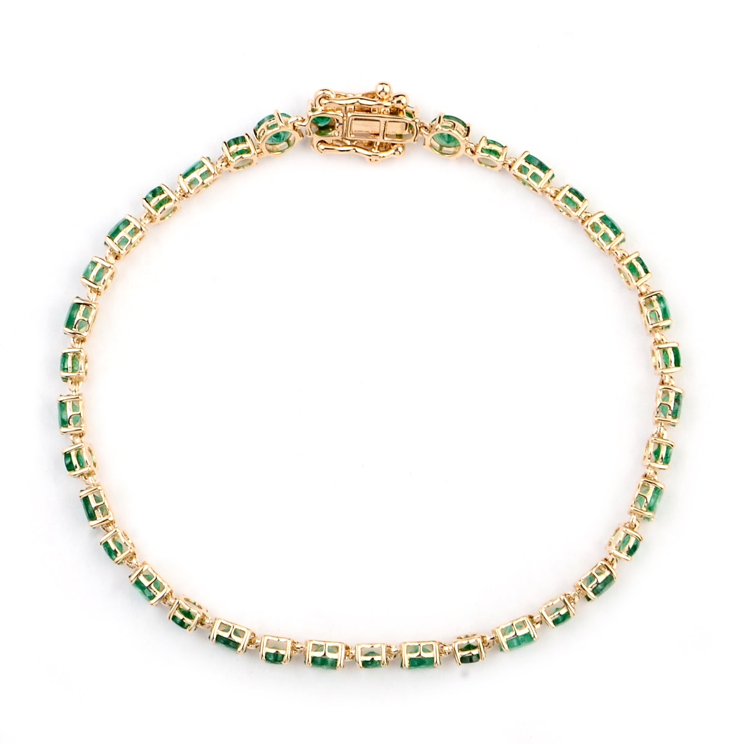 6.50 Carat Emerald 14K Gold Bracelet