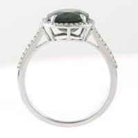 3.69 Ct Cushion Mixed Cut Natural Green Sapphire 950 Platinum Ring
