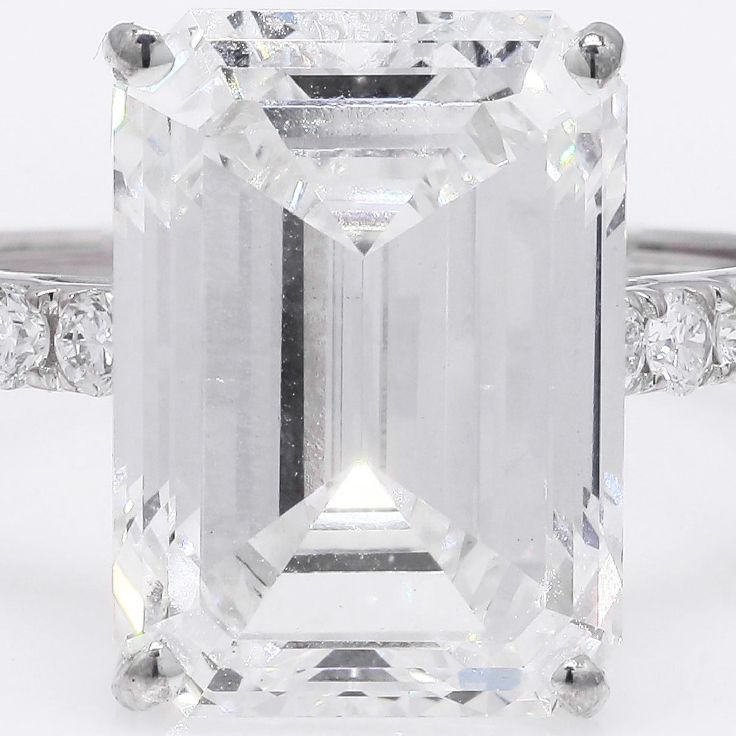 7.19 Ct Emerald Cut Lab Grown Diamond 14K Gold Ring