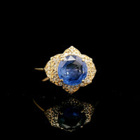 2.13 Ct Round Mixed Cut Natural Sapphire 14K Gold Ring