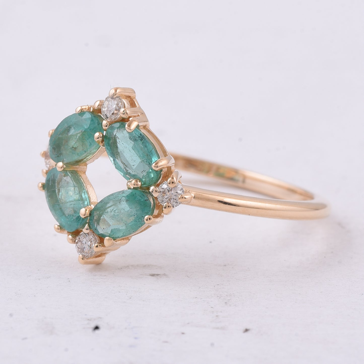 1.01 Ct Oval Natural Emerald 14K Gold Ring