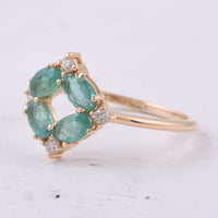 1.01 Ct Oval Natural Emerald 14K Gold Ring