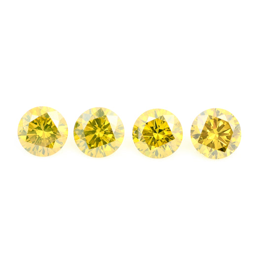 0.76 Yellow Diamond Round Loose Gemstone