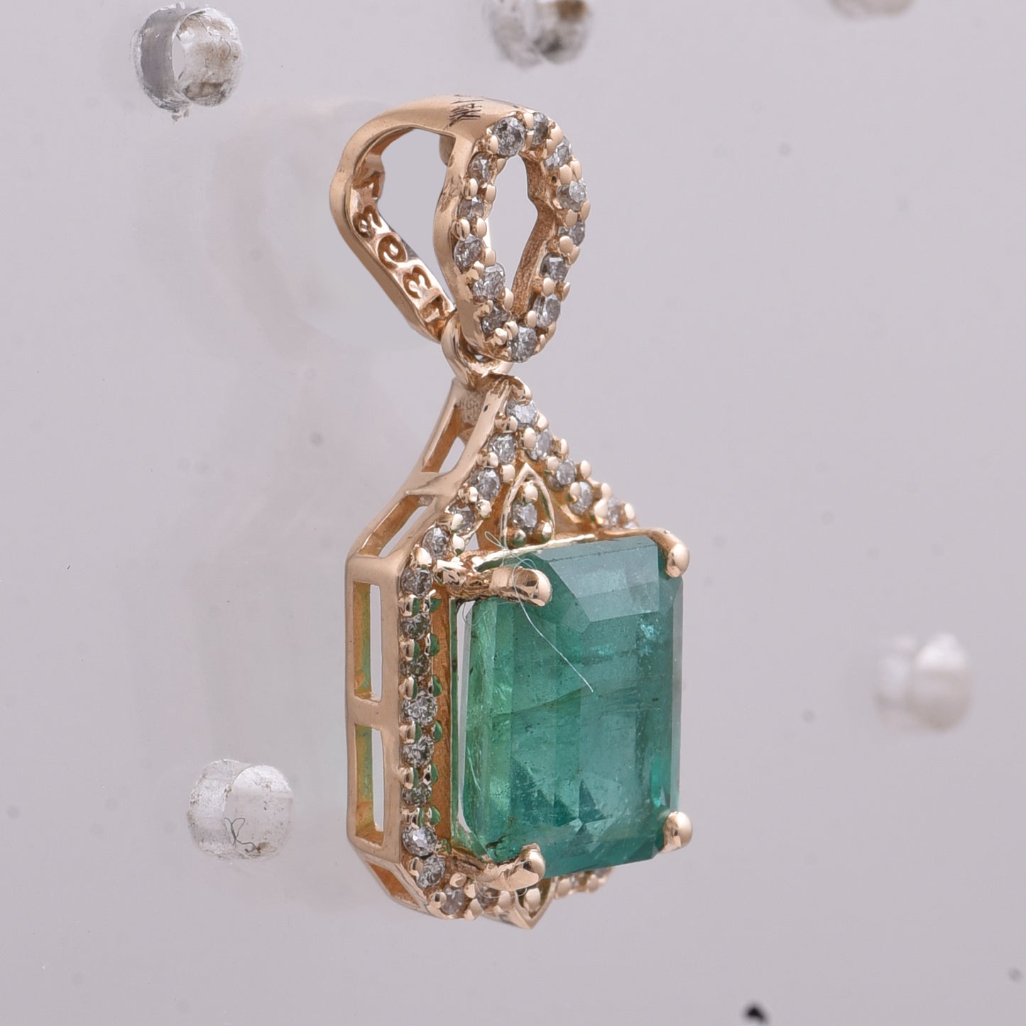 2.13 Ct Octagon Emerald 14K Gold Pendant