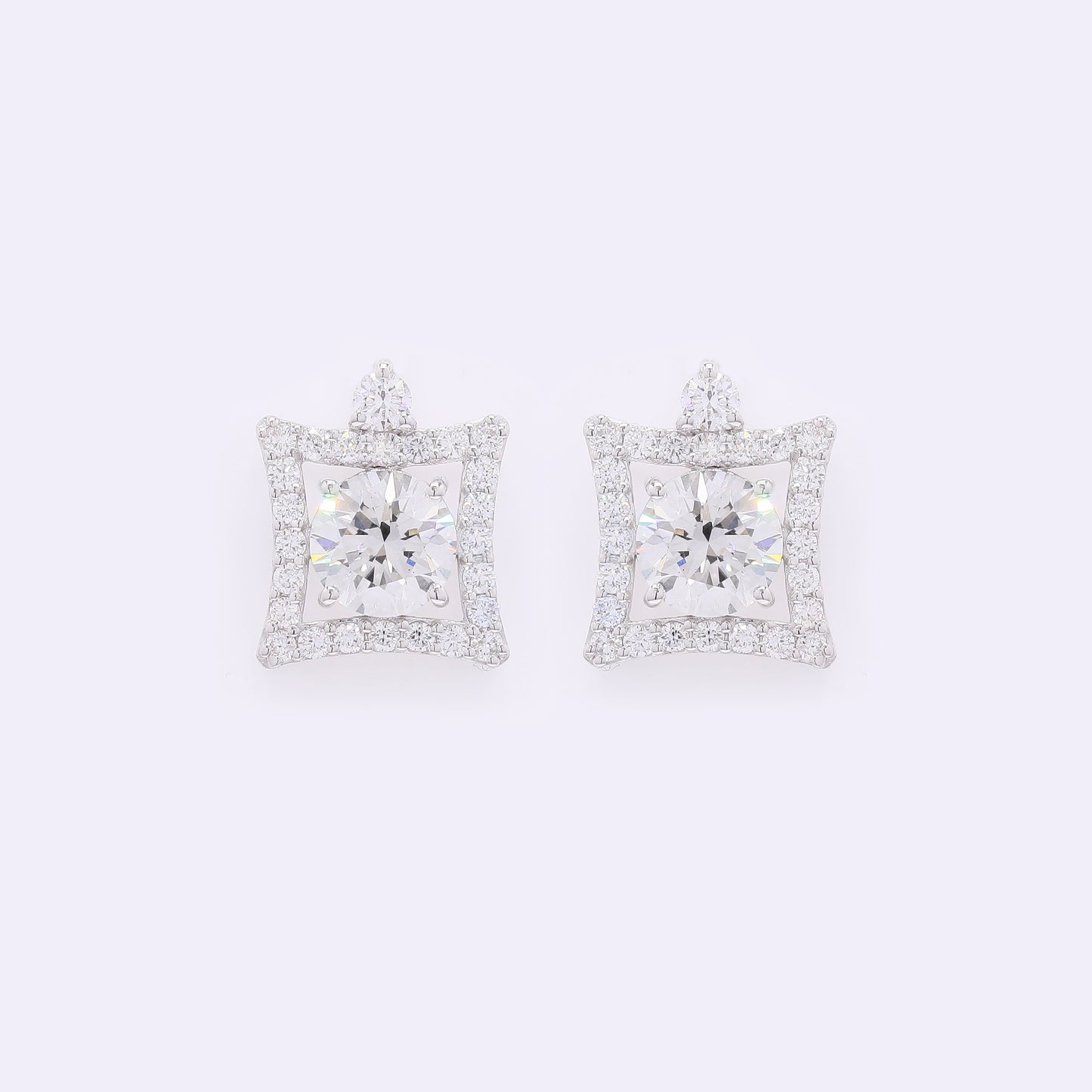 2.76 Carats Lab Grown Diamond 14K Gold Earrings