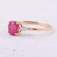 1.21 Ct Oval Natural Ruby 14K Gold Ring