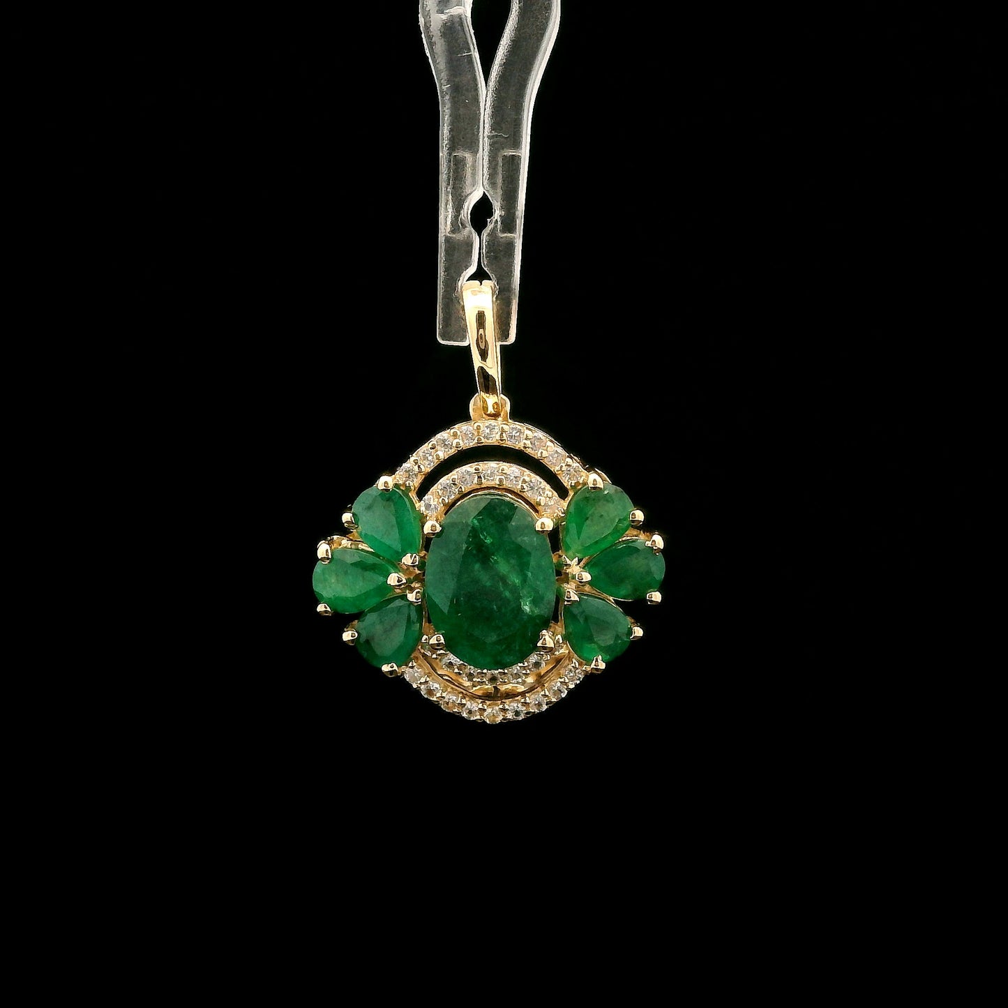 2.15 Ct Oval Emerald 14K Gold Pendant