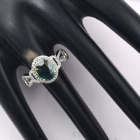 2.94 Ct Oval Mixed Cut Natural Bi-Coloured Sapphire 950 Platinum Ring