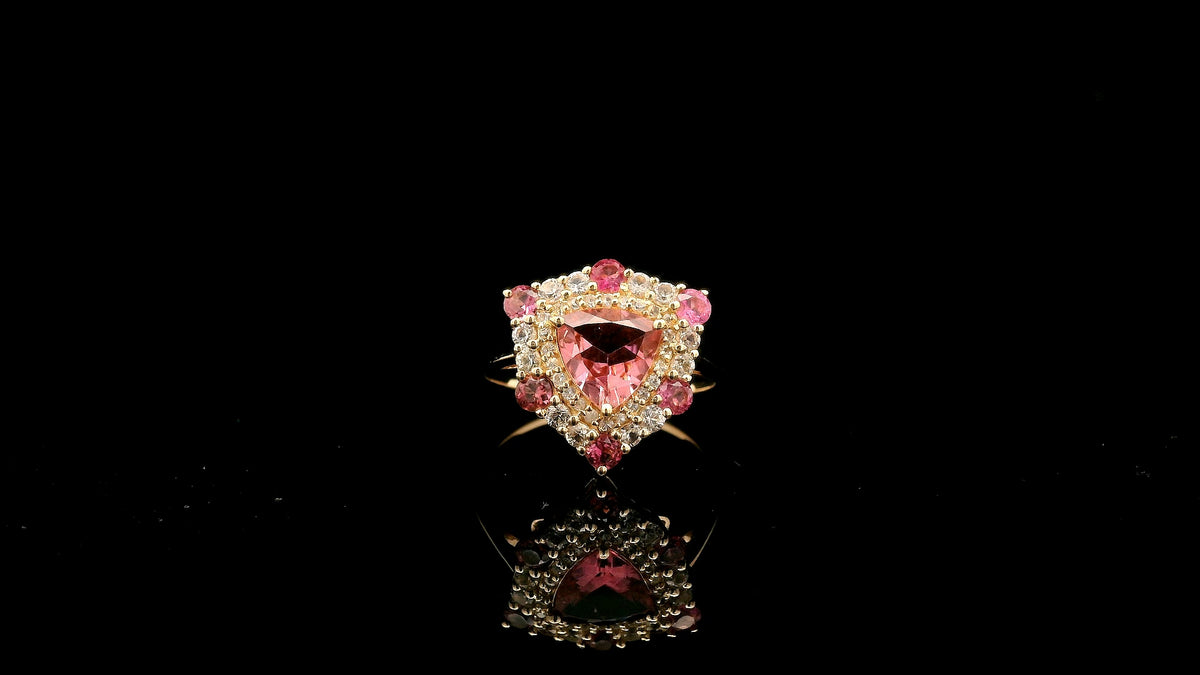 1.68 Ct Trillion Tourmaline 14K Gold Ring
