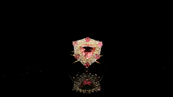 1.68 Ct Trillion Tourmaline 14K Gold Ring