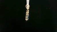 2.51 Ct Oval Mixed Cut Natural Corundum Sapphire 14K Gold Pendant