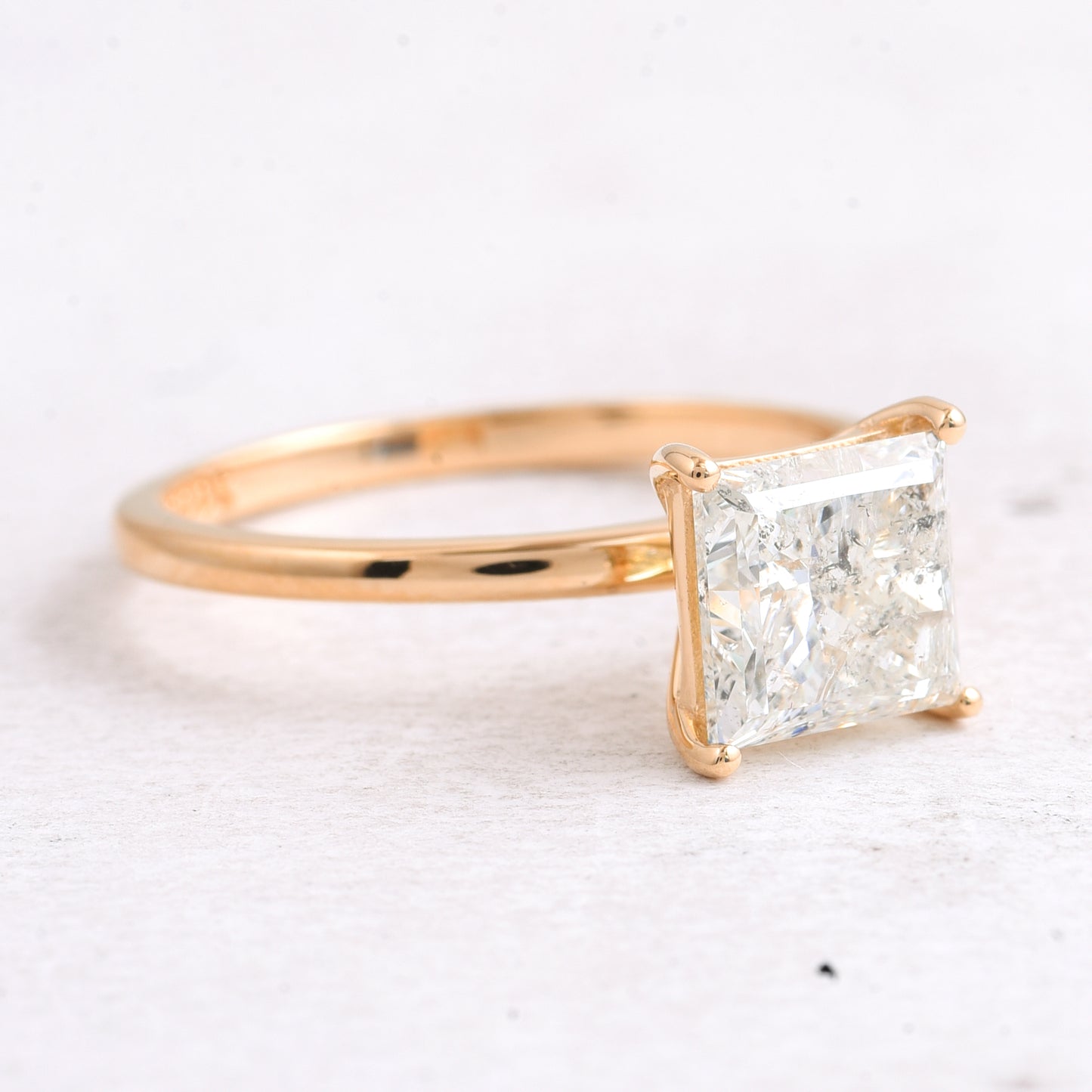 2.03 Ct Square Diamond 14K Gold Ring
