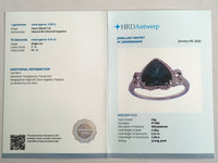 3.79 Ct Heart Mixed Cut Natural Bi-Coloured Sapphire 950 Platinum Ring