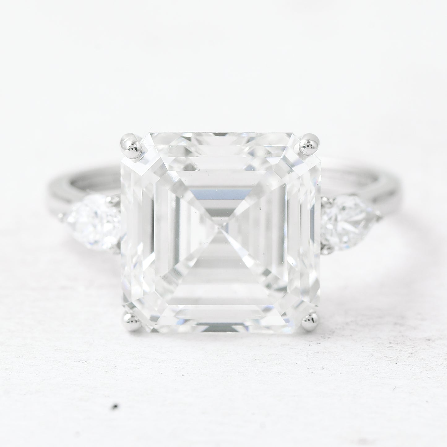 7.77 Ct Asscher Lab Grown Diamond 950 Platinum Ring