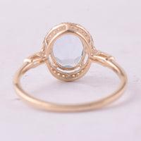 2.24 Ct Oval Blue Topaz 9K Gold Ring