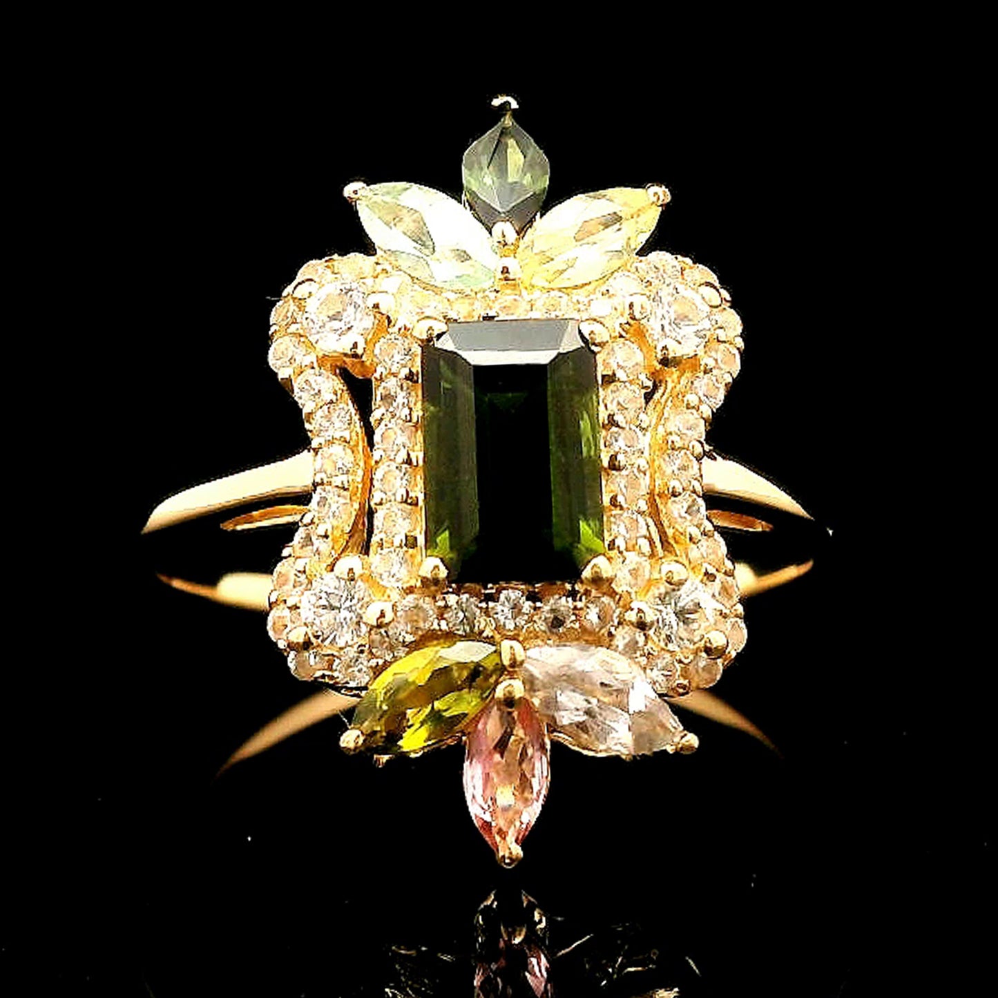 1.42 Ct Octagon Tourmaline 14K Gold Ring