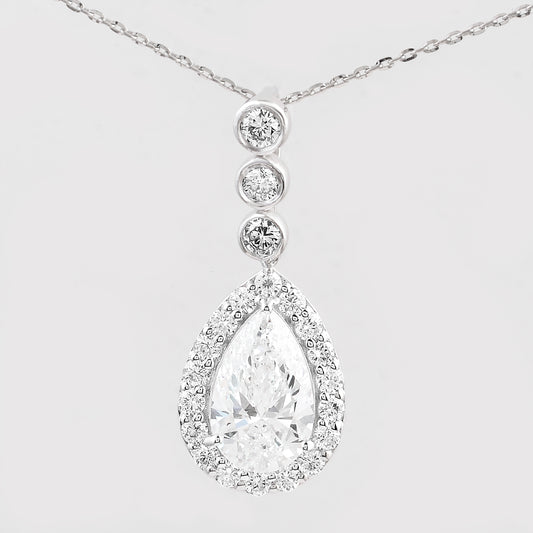 2.53 Carats Lab Grown Diamond 14K Gold Pendant
