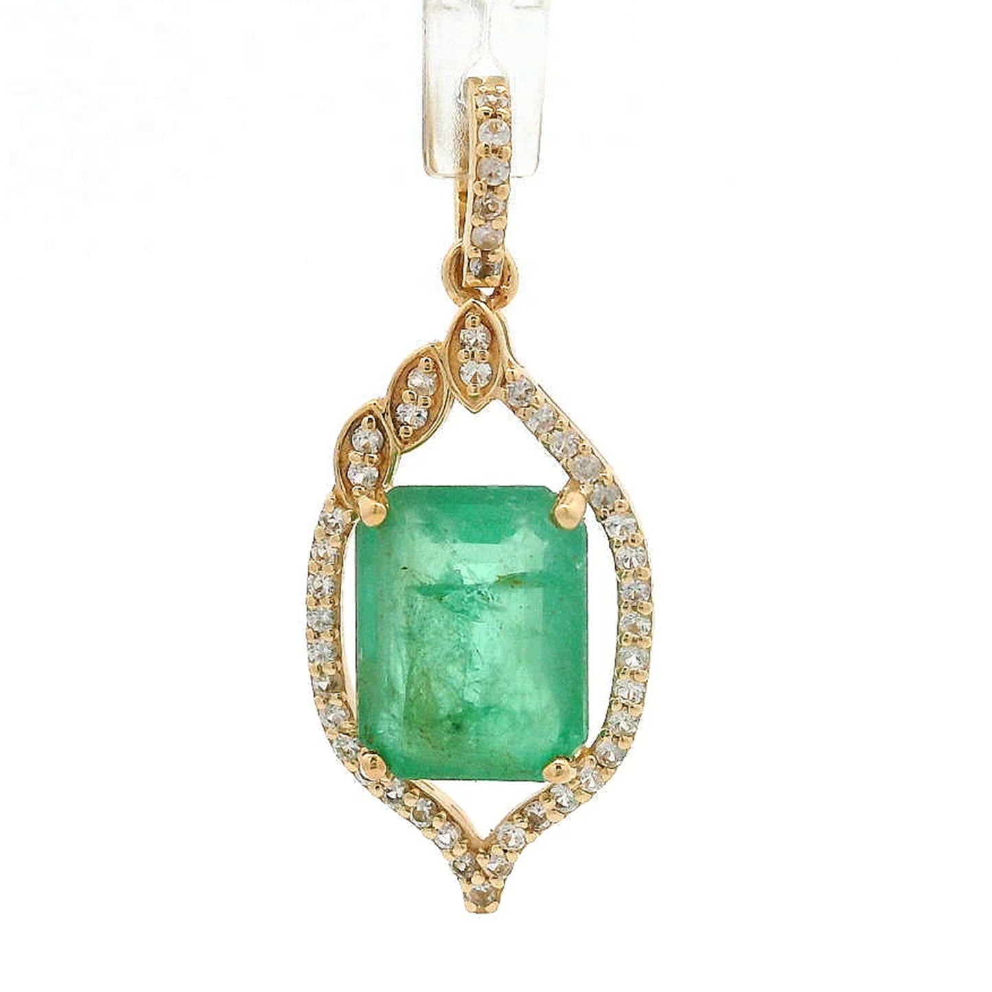 2.33 Ct Octagon Emerald 14K Gold Pendant