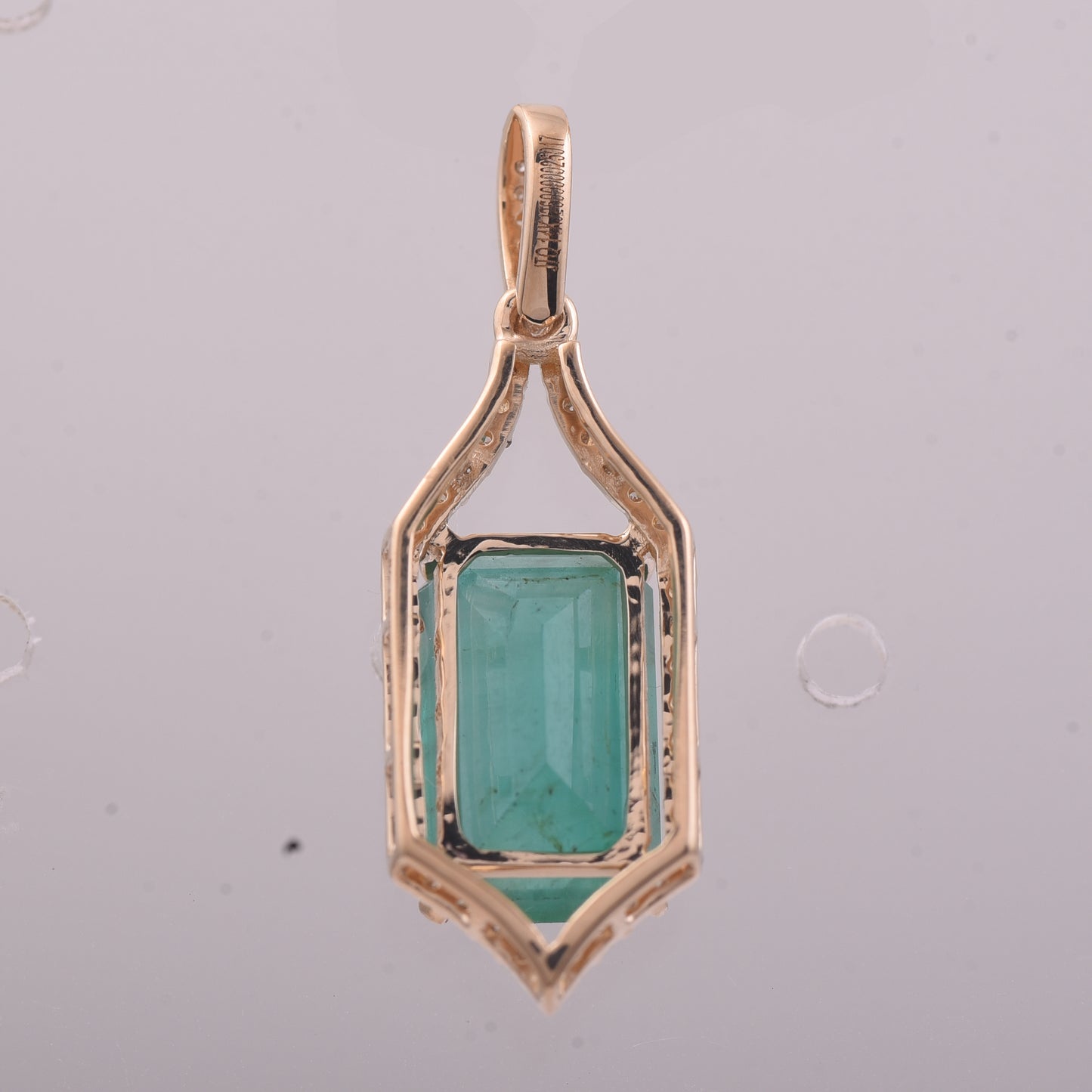 2.90 Ct Octagon Step Cut Natural Emerald 14K Gold Pendant