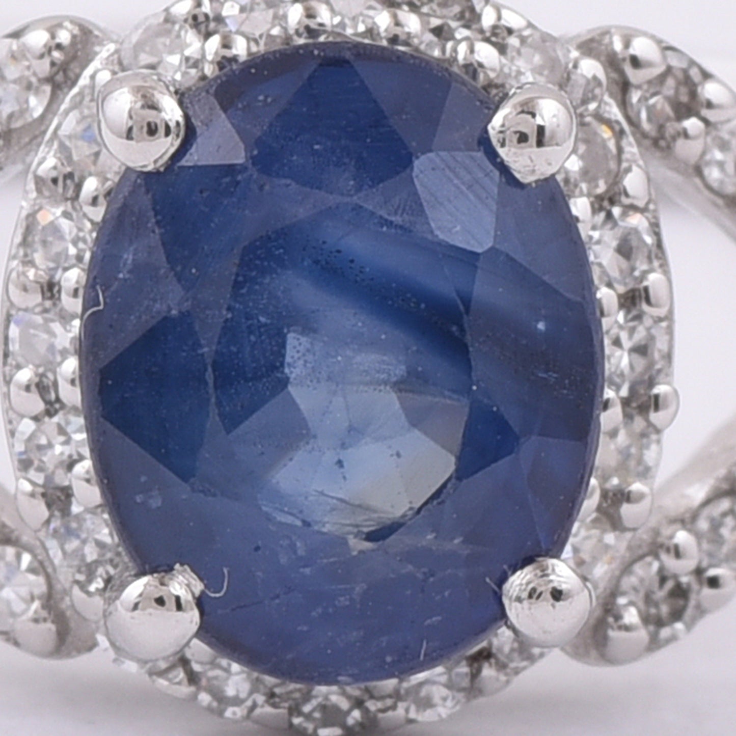 1.49 Ct Oval Natural Sapphire 950 Platinum Ring